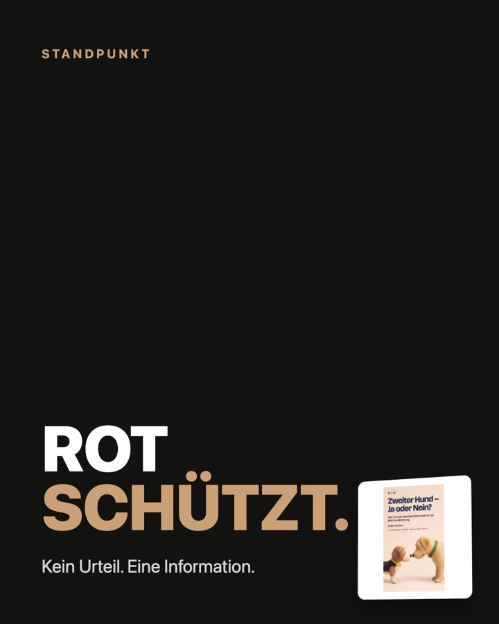 Position-Post aus Zweiter Hund – Ja oder Nein?: Rot schützt.